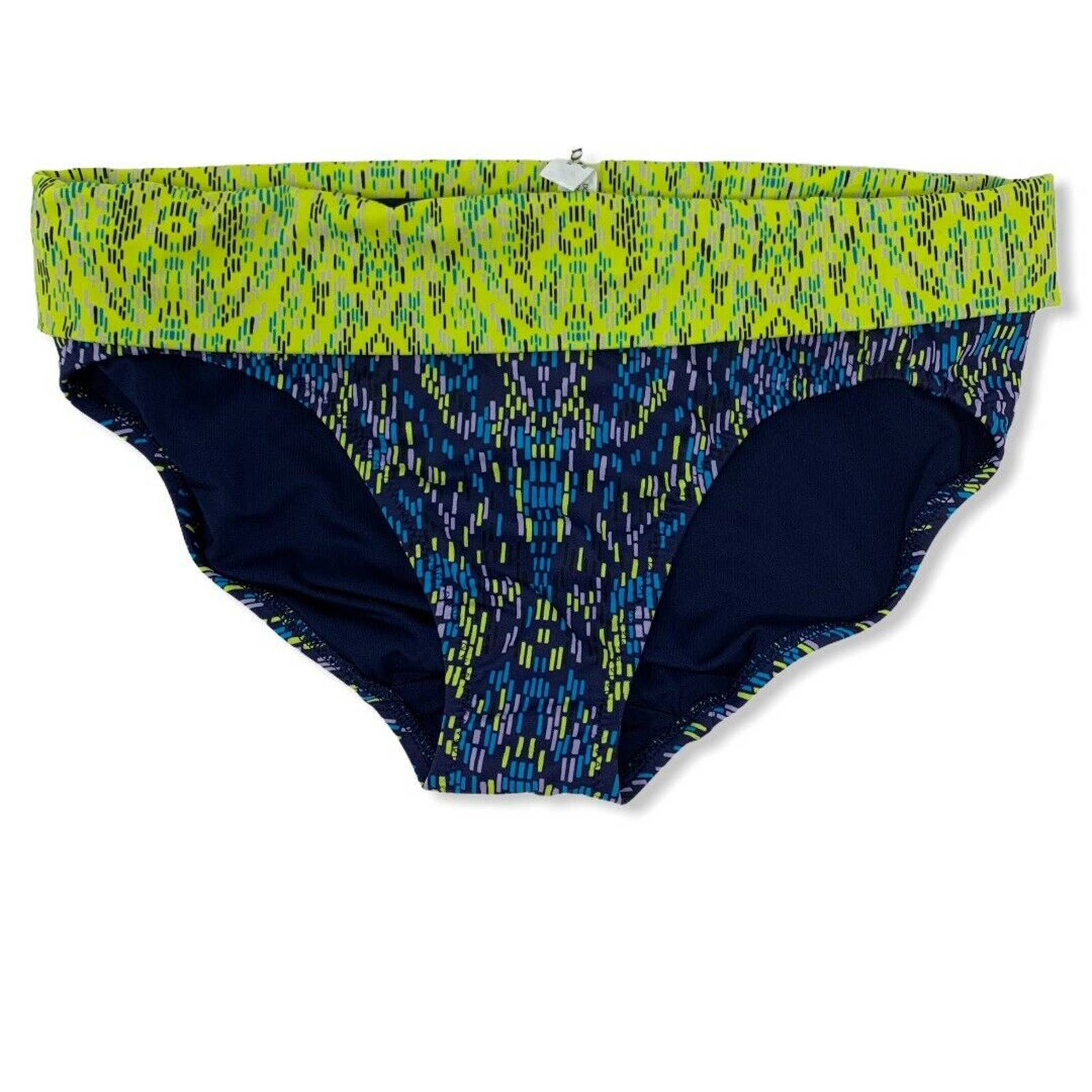 Soma Foldover Hipster Swim Bottom Green Blue S New